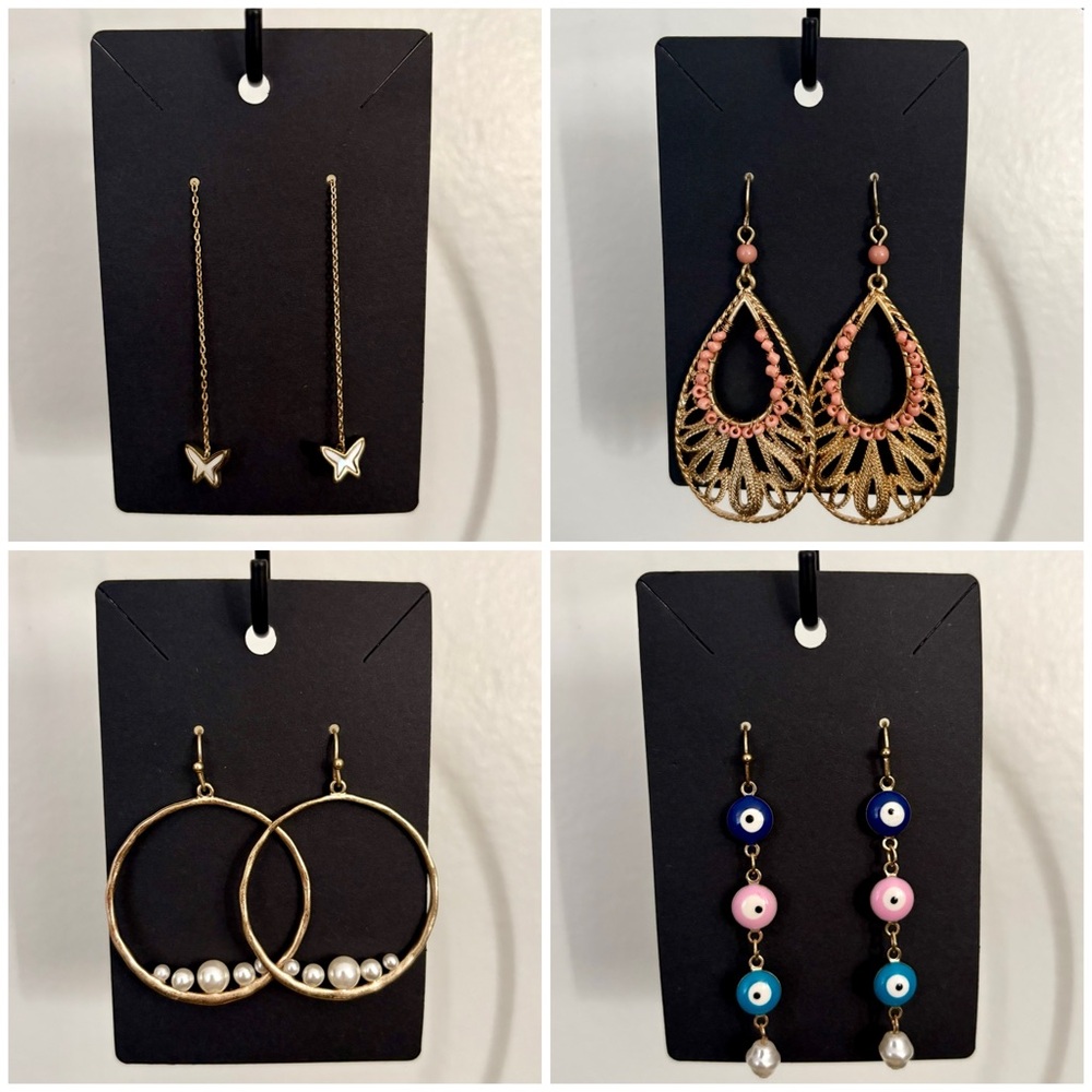Gold Statement Earrings Set -